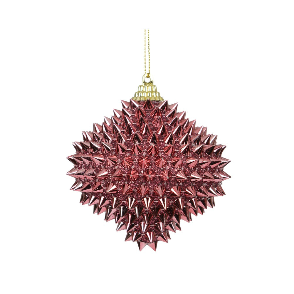 Pallina decorativa a punte rosa scuro 8cm 1