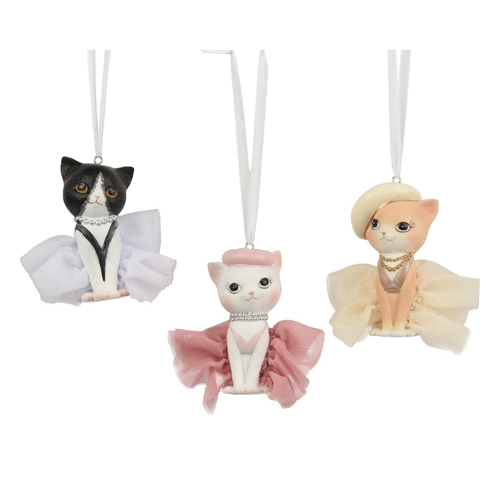 Gattino decorativo in resina con borsetta, 3 varianti assortite 1pezzo 1