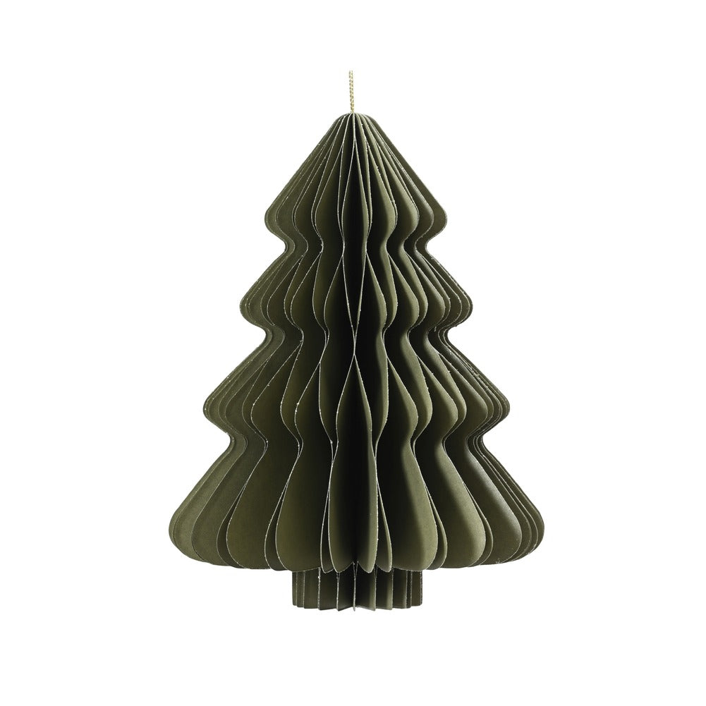 Alberello di carta a sospensione, verde e oro, 20cm 1