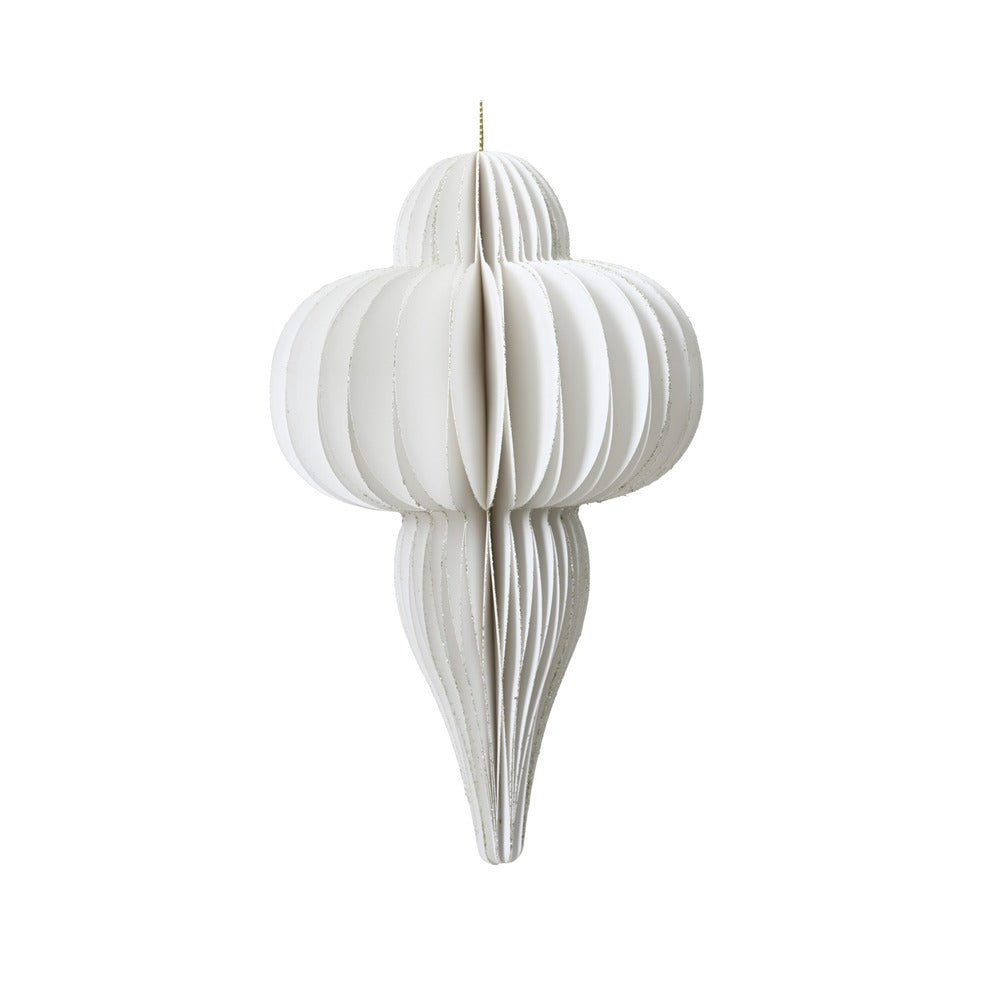 Cipolla di carta a sospensione, bianco e oro, 40cm 1