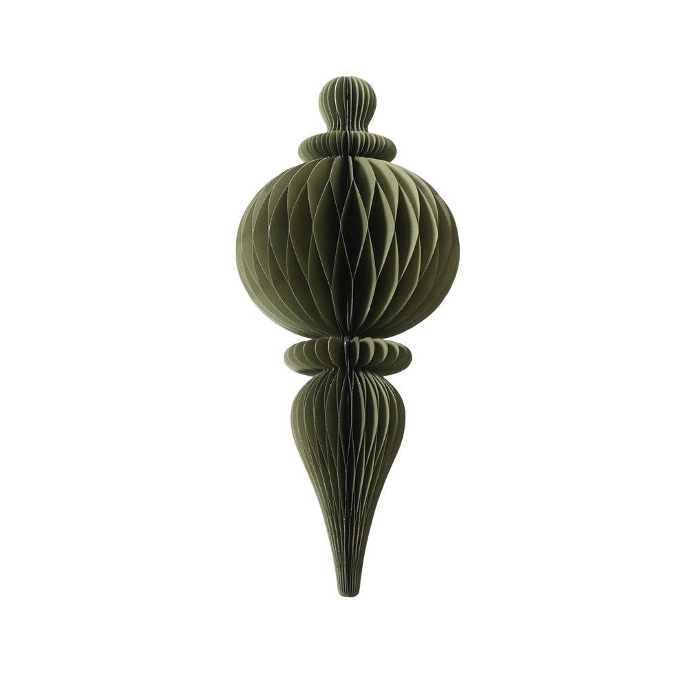 Fuso di carta a sospensione, verde e oro, 80cm 1