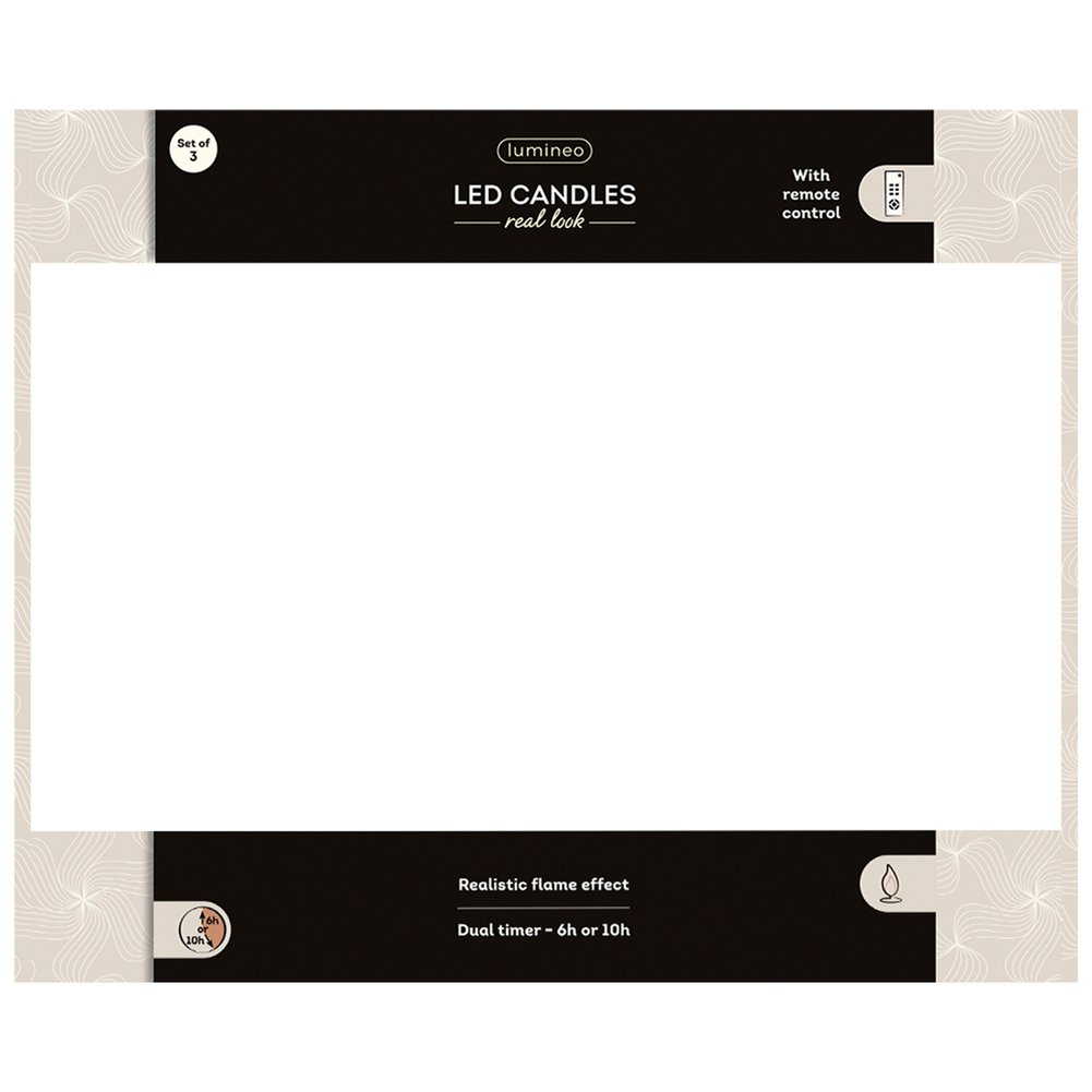 Set di 3 candele LED cilindriche crema assortite con telecomando, D.7,5cm - Lumineo 3