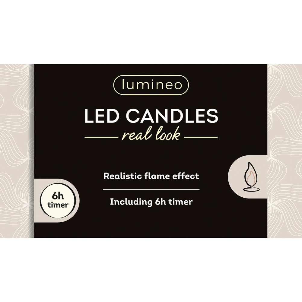 Candela LED conica oro con glitter, effetto fiamma, D.2,2xH.24,5cm 2