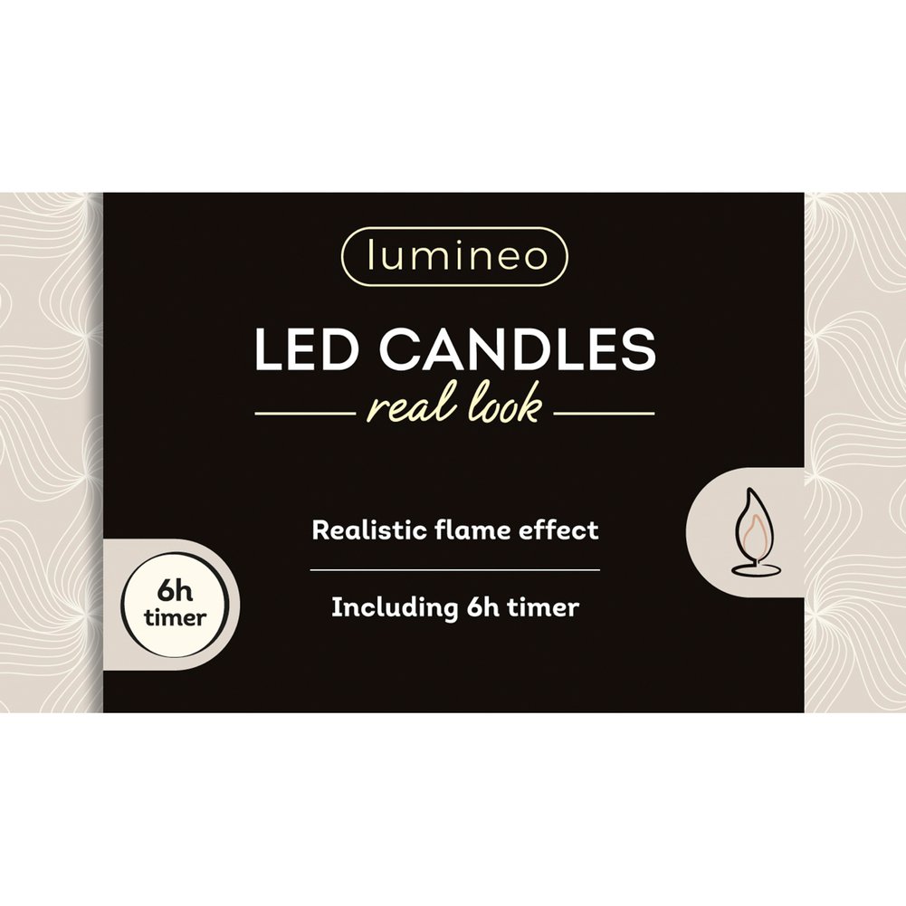 Candela LED conica argento con glitter, effetto fiamma, D.2,2xH.24,5cm 2