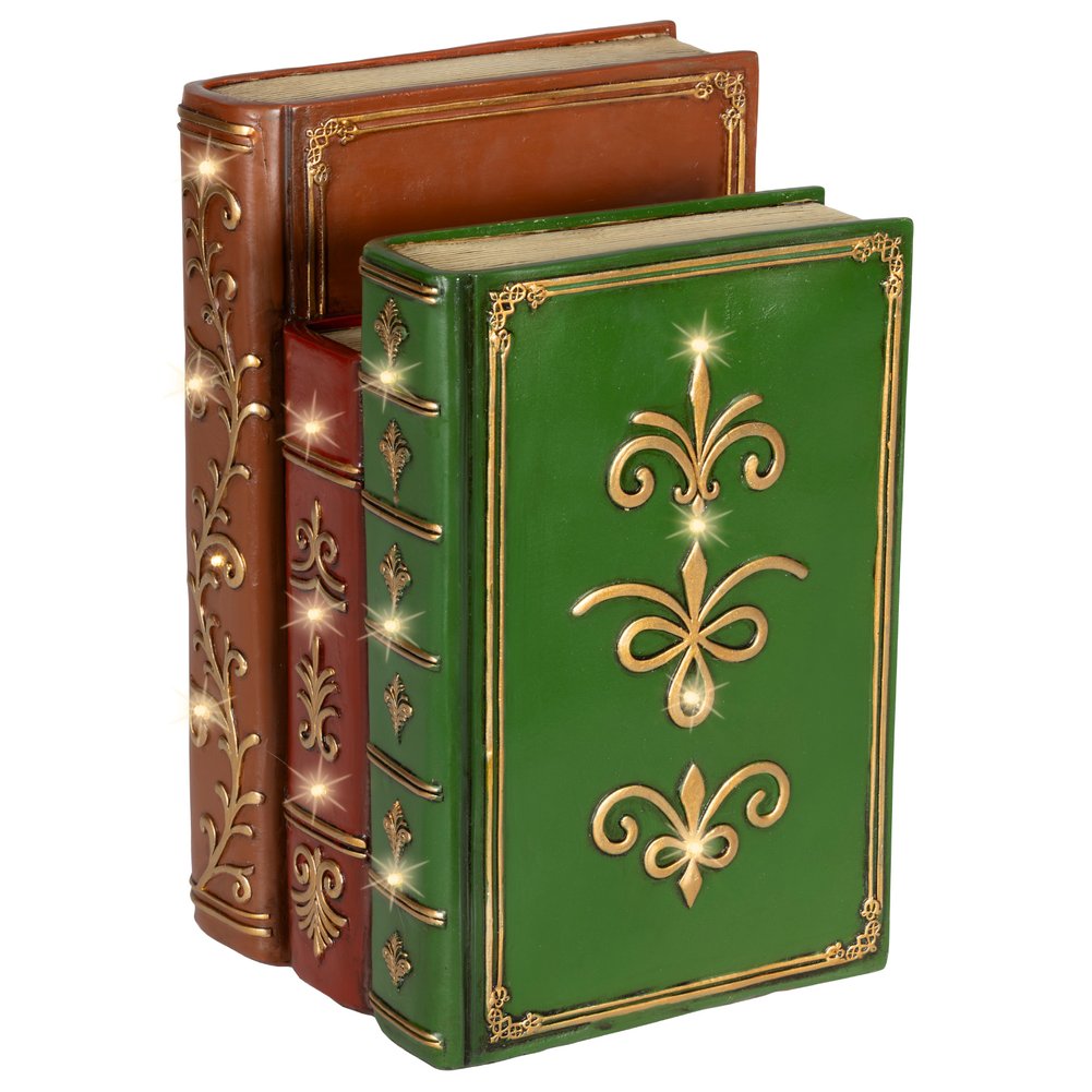 Libri impilati decorativi luminosi a batteria, per interno, 27cm 2