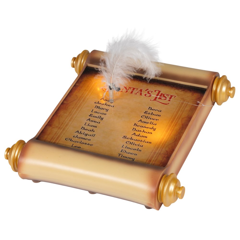Pergamena luminosa a batteria "Santa's List", effetto lampeggiante 26cm per interno 2