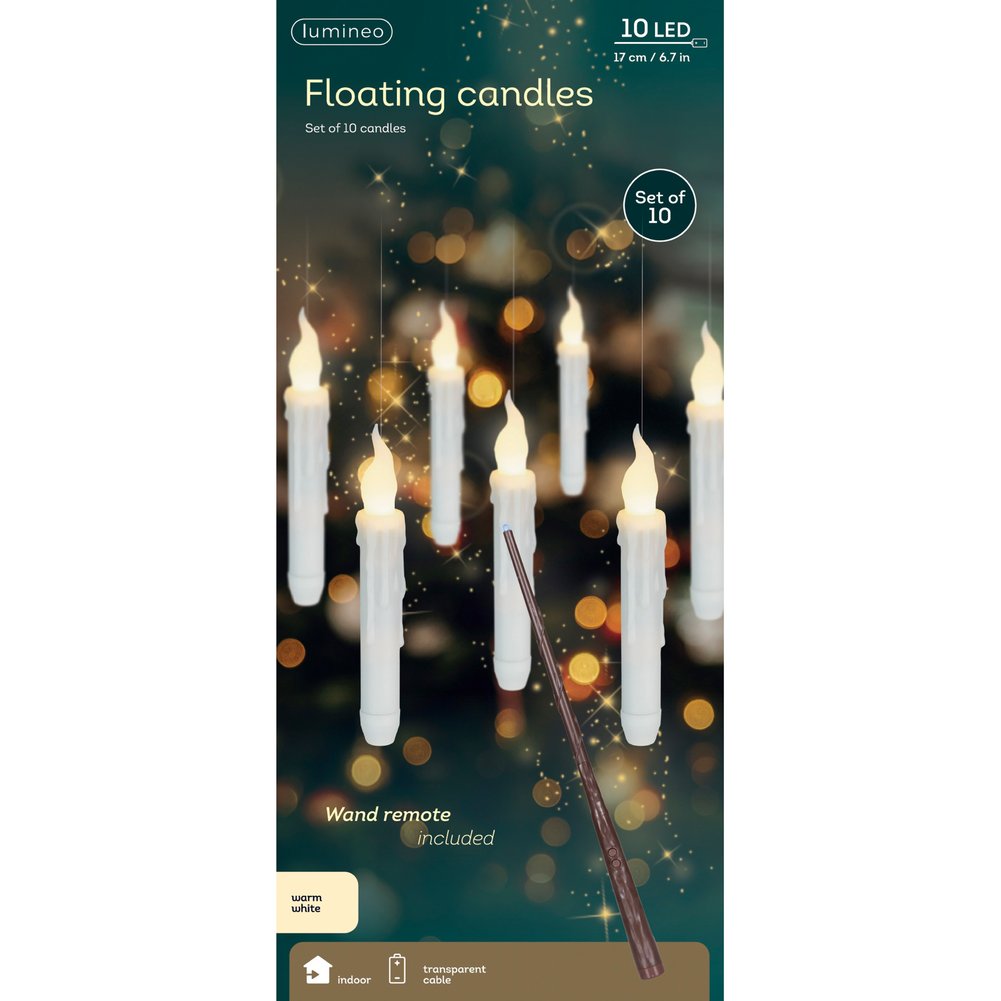 Set di 10 candele LED a batteria con effetto fiamma 17cm 1