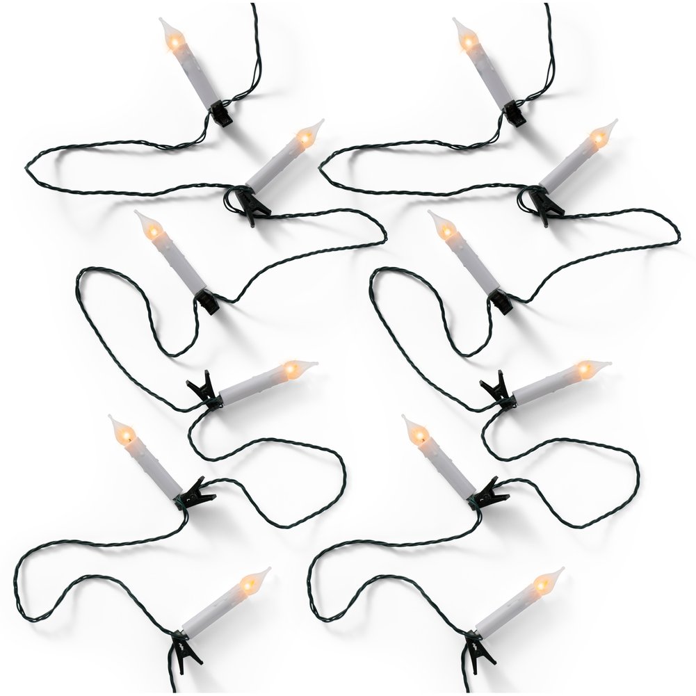Filo di luci 16 Candeline LED con clip, luce effetto fiamma 6 m 3