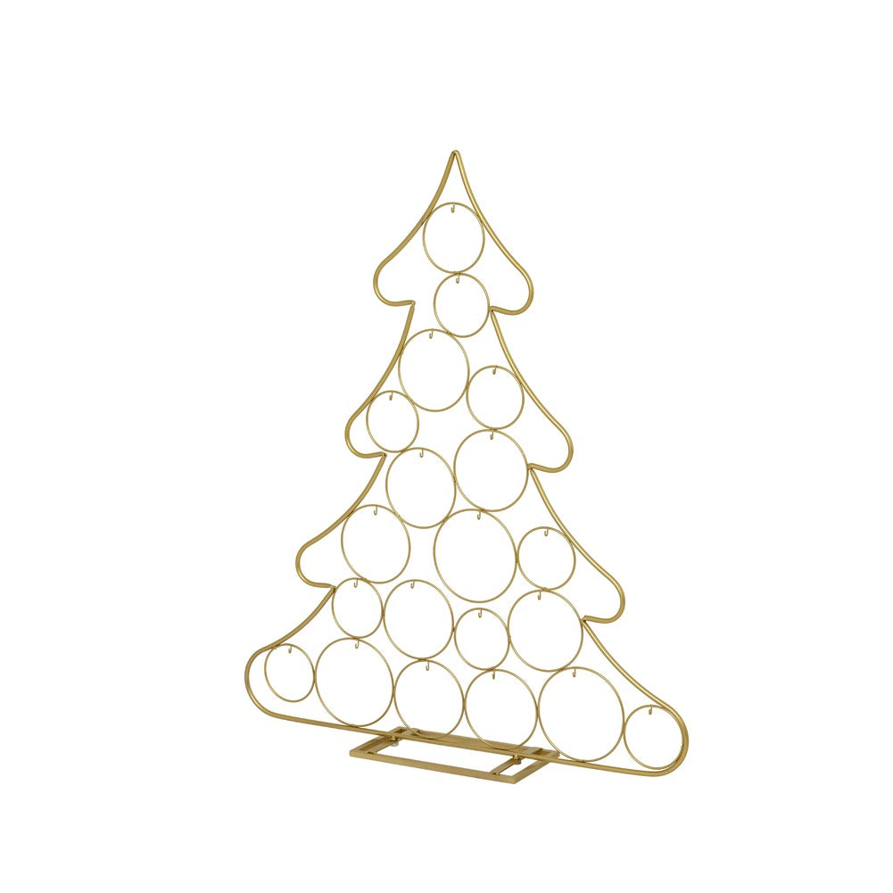Albero porta ornamenti in ferro dorato con ganci 96cm 1