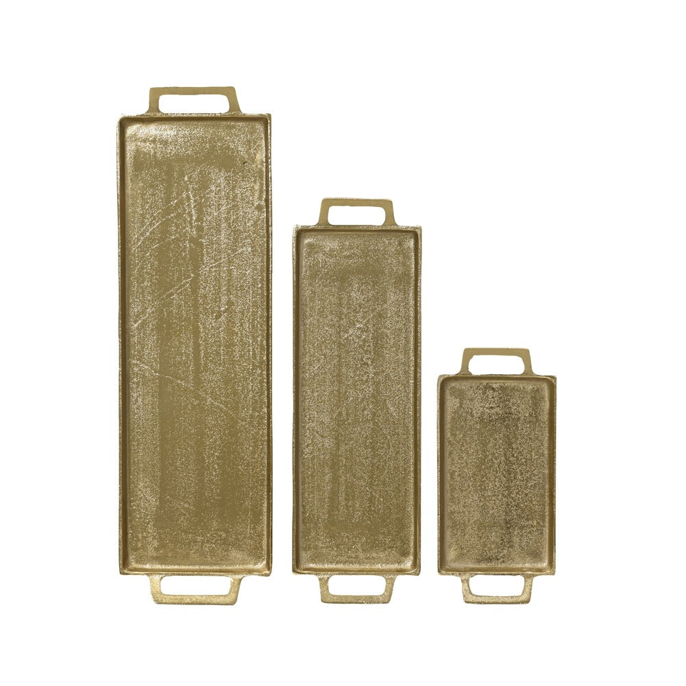 Vassoio decorativo in alluminio oro 27x13cm 1