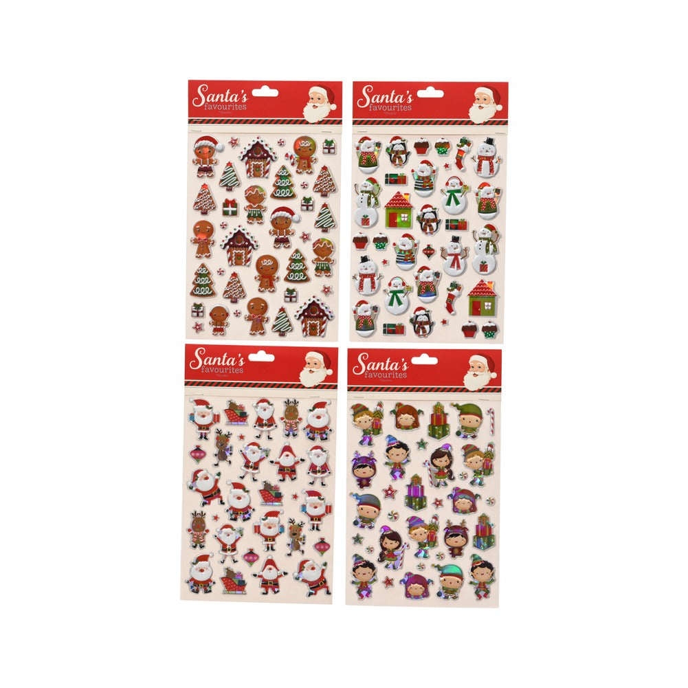 Adesivi decorativi natalizi a tema animali, 4 soggetti assortiti 1pezzo 1