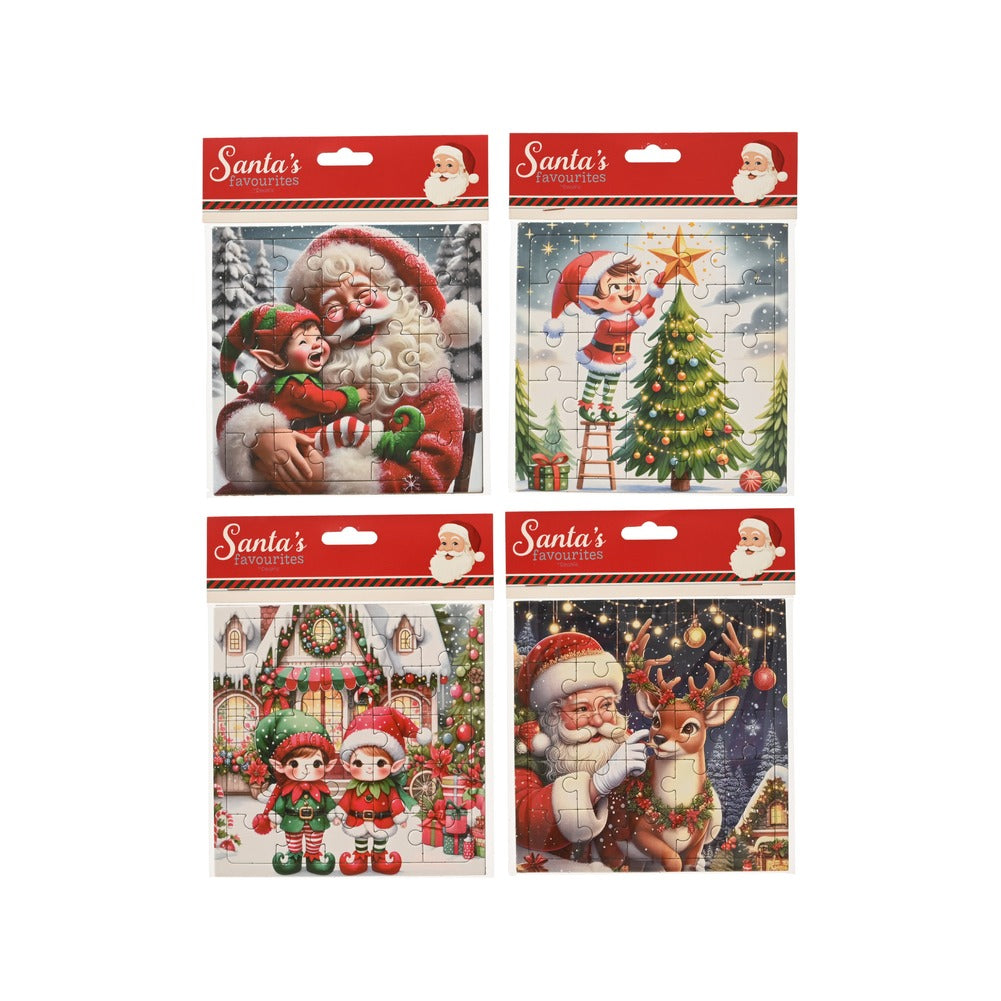 Puzzle di figure in carta a tema natalizio 15cm, 4 soggetti assortiti 1pezzo 1