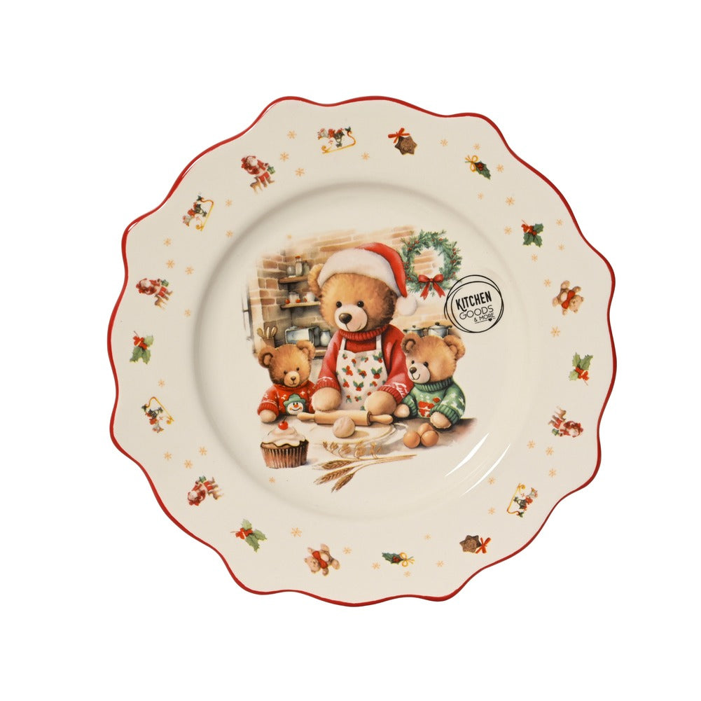 Piatto in ceramica con famiglia di orsetti 21cm 1