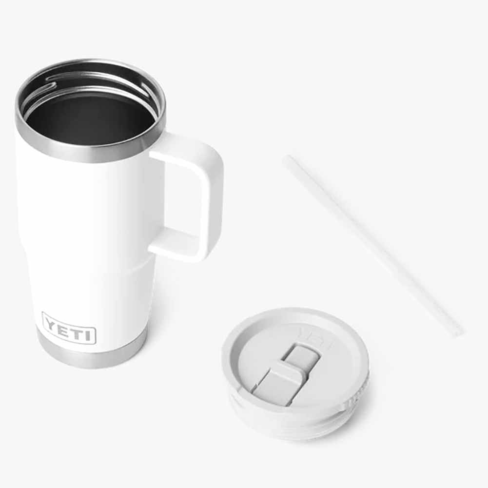 Tazza viaggio Rambler Yeti bianca con cannuccia 595 ml 4