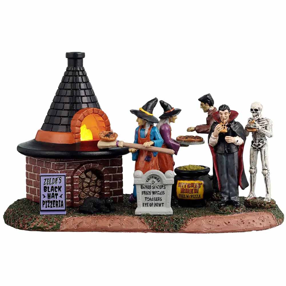 Zeldas Black Hat Pizzeria Spooky Town Lemax Cod 54440 1