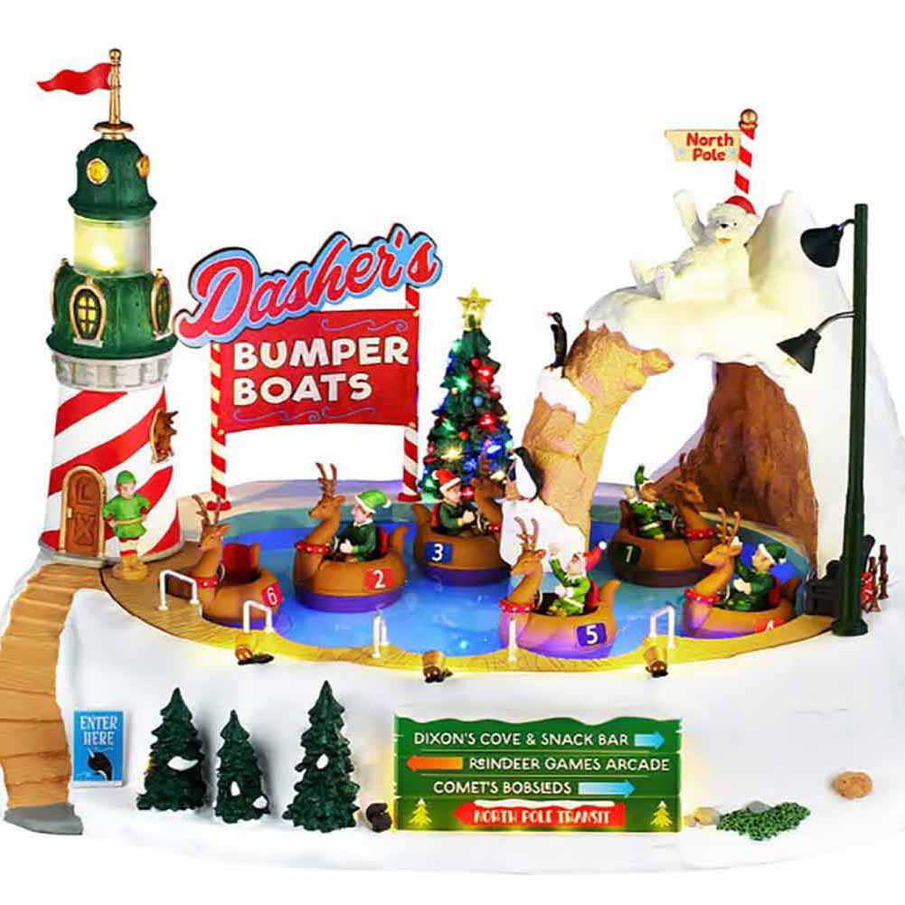 Dashers Bumper Boats Santas Wonderland Lemax Cod 64638 1