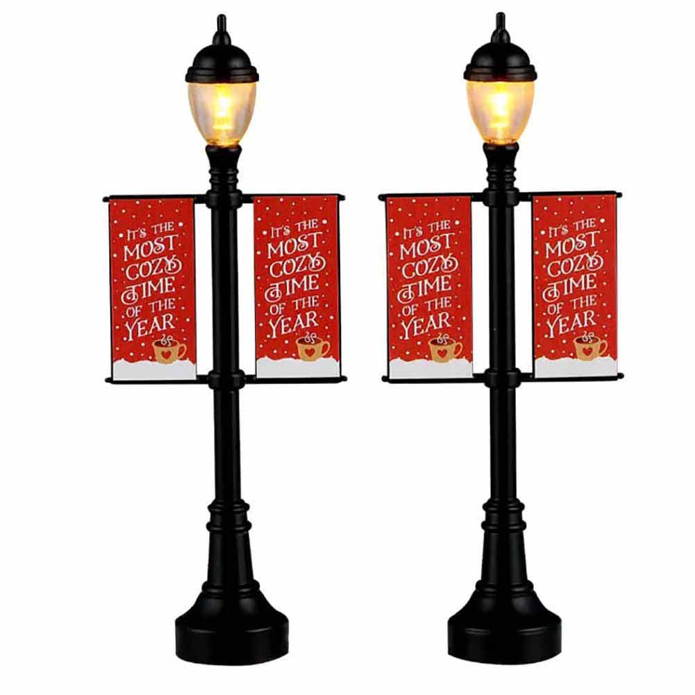 Lamp Post Banners Set Of 2 Caddington Lemax Cod 64646 1