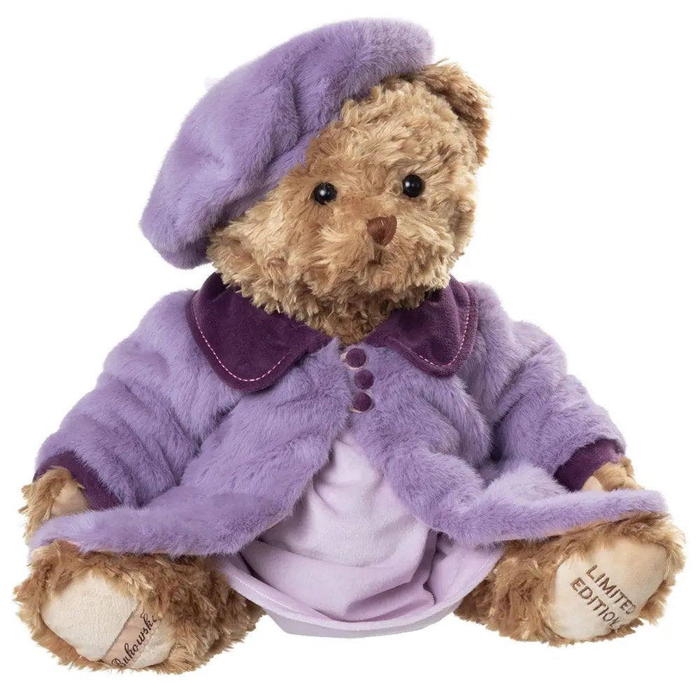 Orsetta Peluche Ellinor con Cappello Lilla Bukowski 50 cm, Edizione Limitata 1