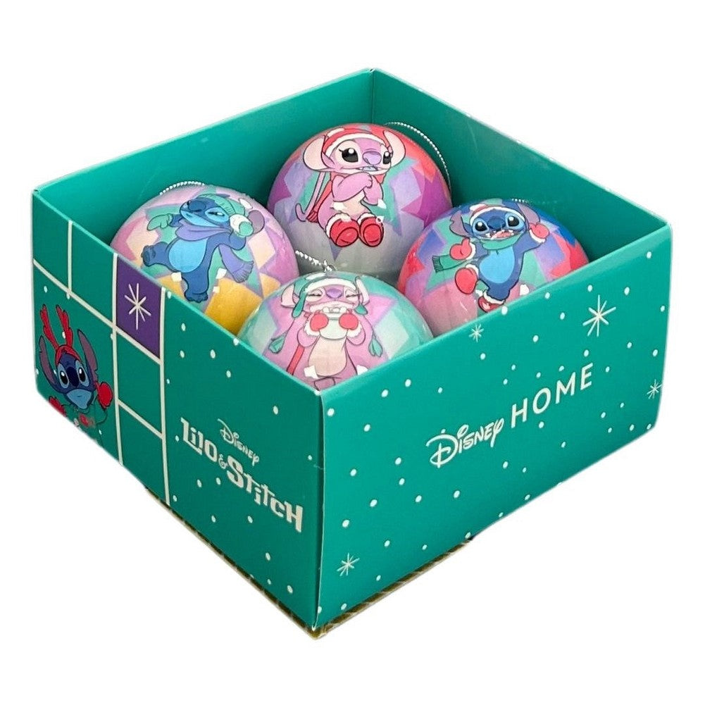 Set 4 palline di Natale in plastica Disney Stitch multicolore 1