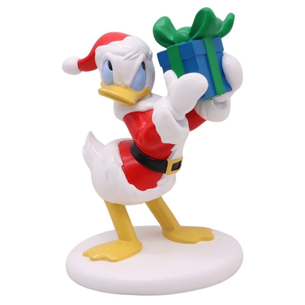 Statua decorativa natalizia Disney Paperino Babbo Natale con regalo 20,5 cm 1