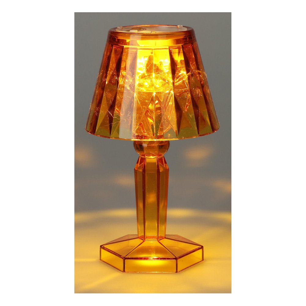Mini lampada decorativa in acrilico ambra con LED bianco caldo 11,8 cm 1