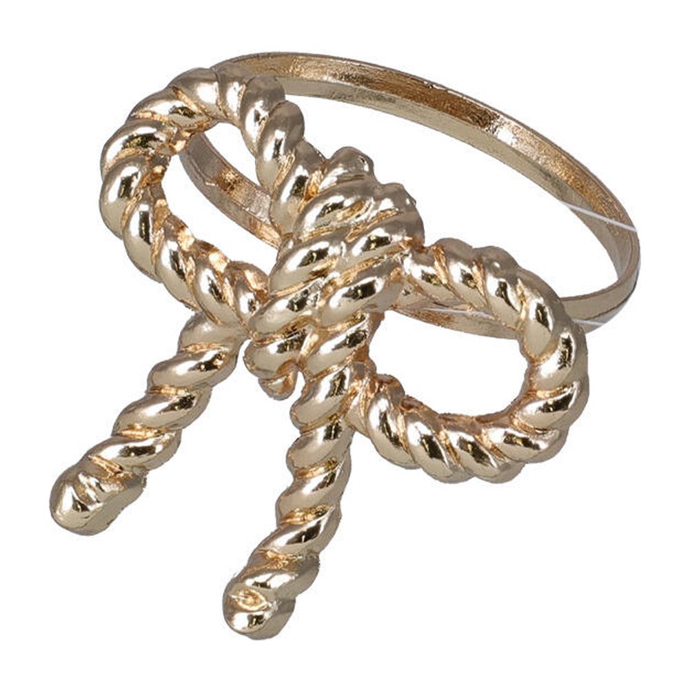 Set 4 portatovaglioli a fiocco in metallo color oro 5x5 cm – 1 set, modello assortito 4