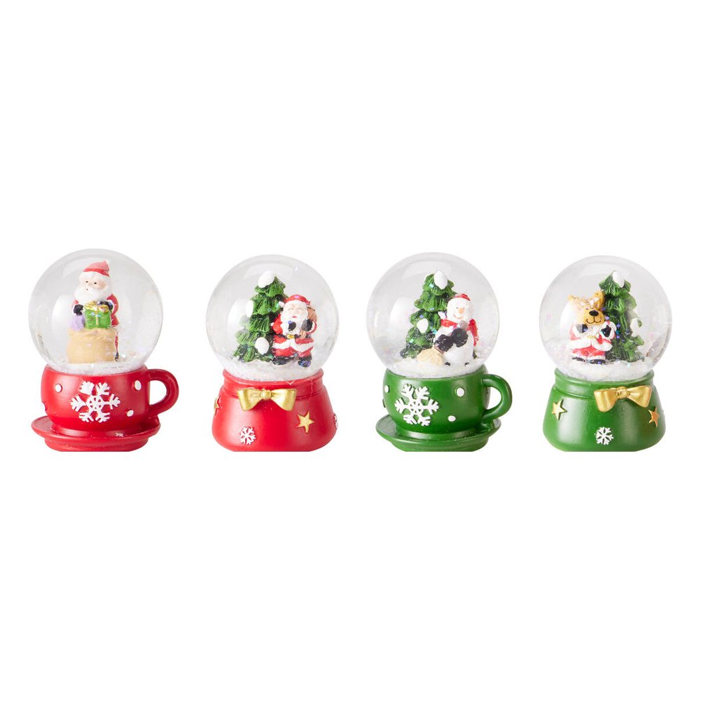 Mini boule de neige con base tazza in resina e vetro 6,5 cm – 1 pezzo, soggetto assortito 2
