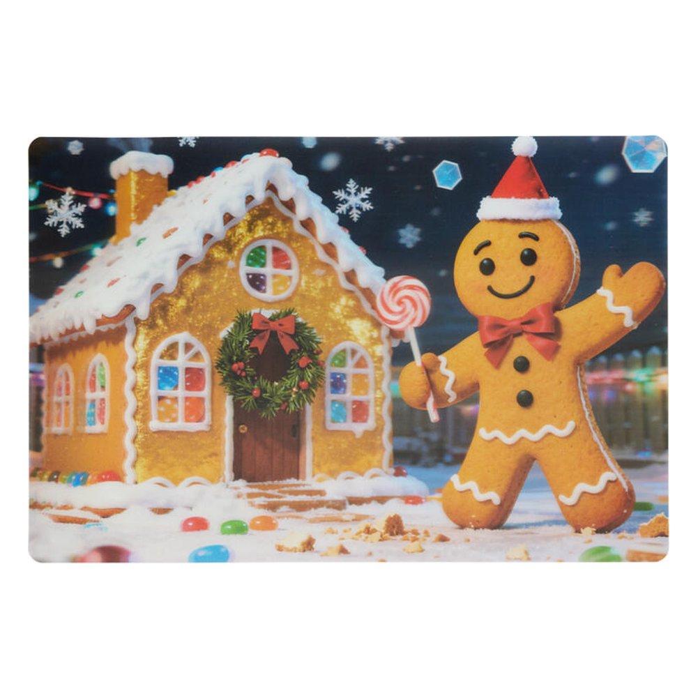 Tovaglietta americana natalizia effetto 3D in PP 42x28 cm – 1 pezzo, design assortito 3