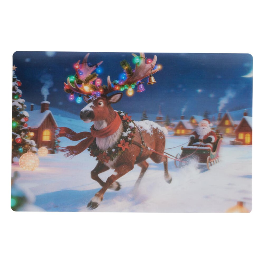 Tovaglietta americana natalizia effetto 3D in PP 42x28 cm – 1 pezzo, design assortito 5