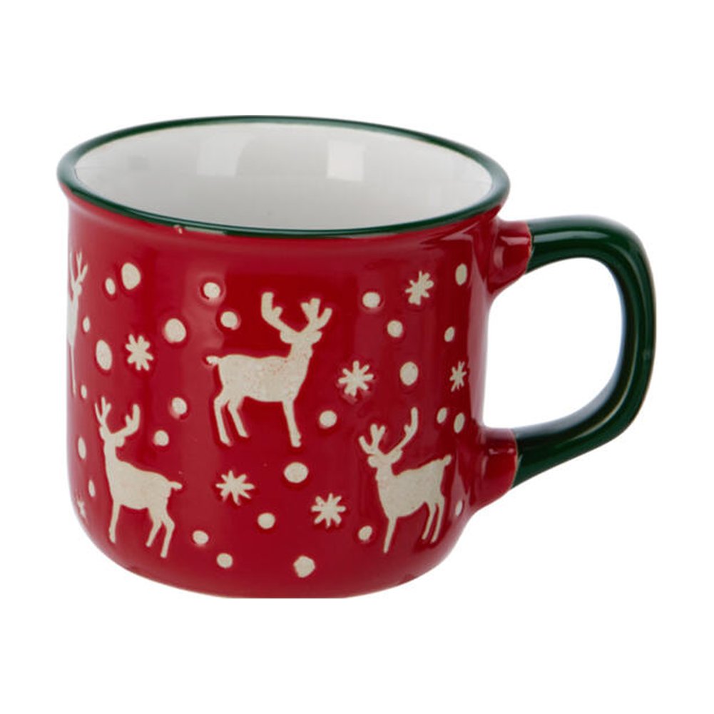 Tazza natalizia in ceramica con decori in rilievo 160 ml – 1 pezzo, colore assortito 4