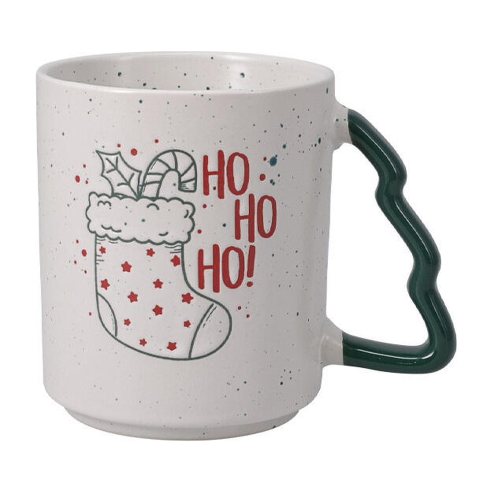 Tazza mug natalizia in gres con manico ad albero 450 ml – 1 pezzo, design assortito 4