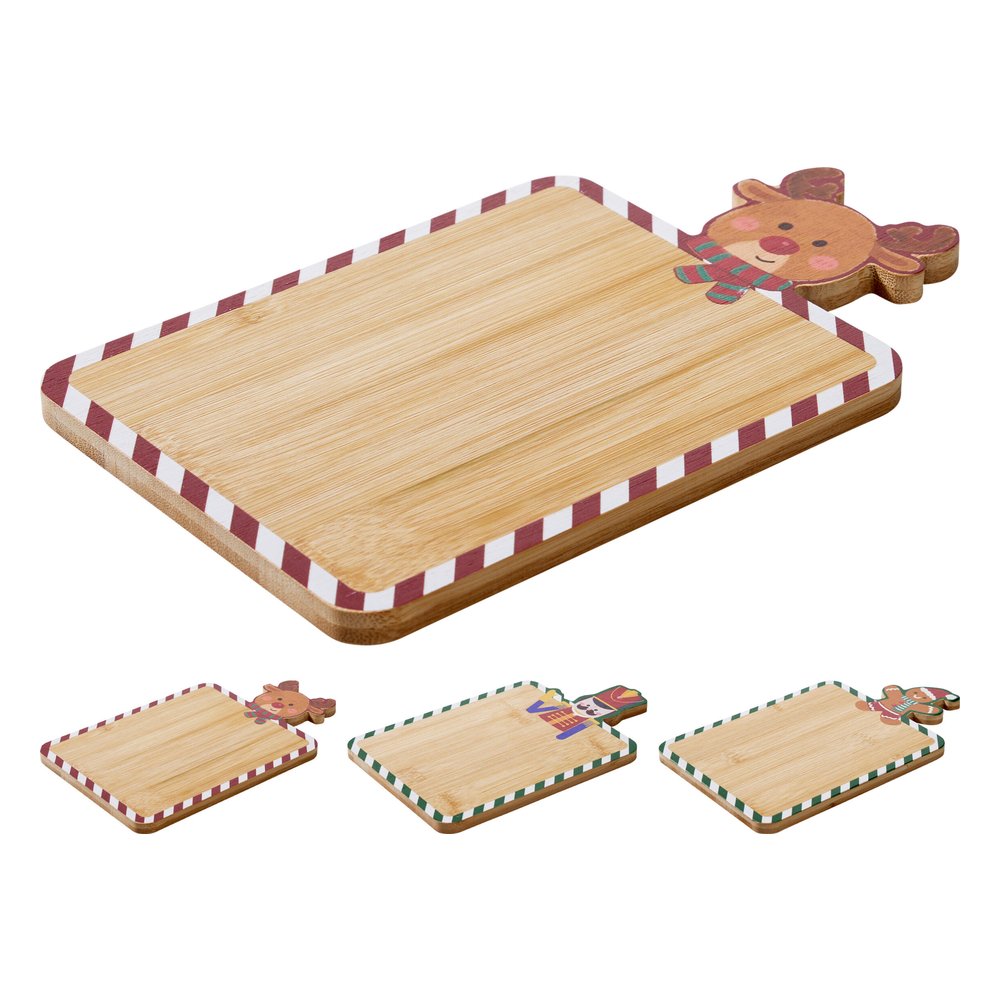 Tagliere vassoio in bambù con bordo decorato 25x15 cm – foto 1: i soggetti disponibili