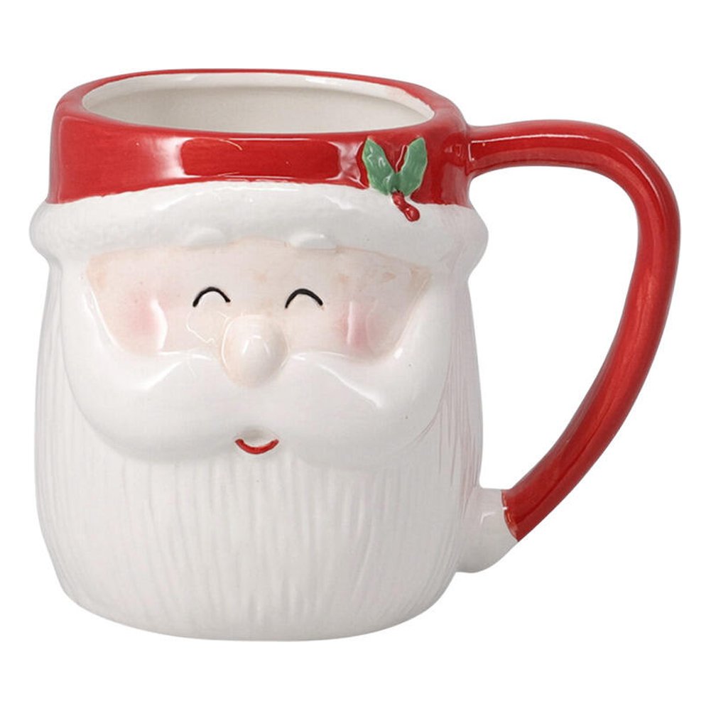 Tazza mug in ceramica viso di Babbo Natale o Mamma Natale 440 ml – 1 pezzo, soggetto assortito 2
