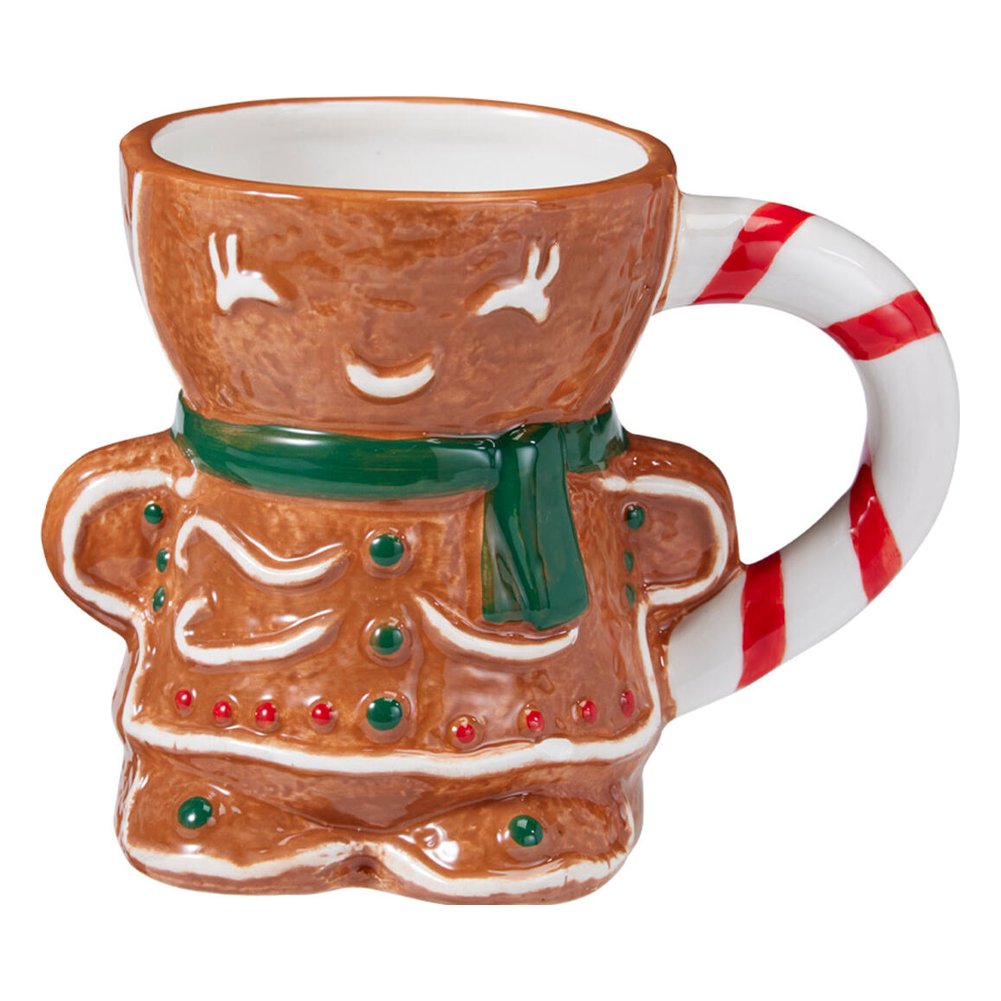 Tazza mug a forma di omino di pan di zenzero in dolomite 400 ml – 1 pezzo, design assortito 3