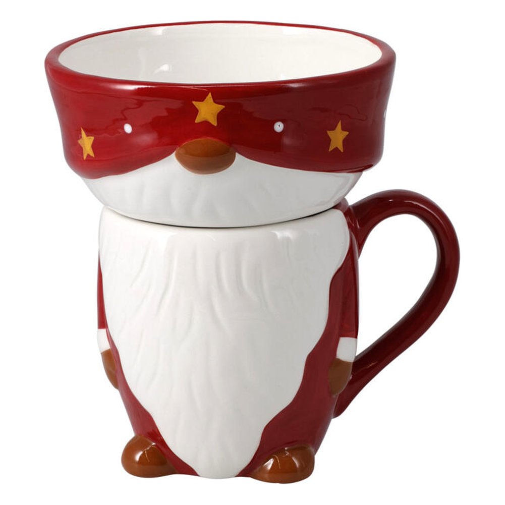 Set tazza e ciotola a forma di gnomo in ceramica – 1 set, colore assortito 3