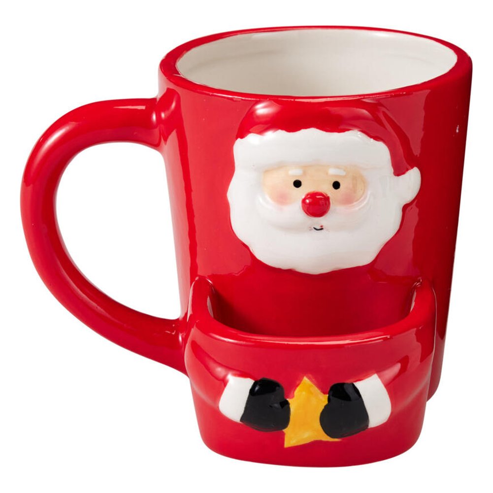 Tazza mug natalizia in ceramica con tasca porta biscotti 250 ml – 1 pezzo, soggetto assortito 3