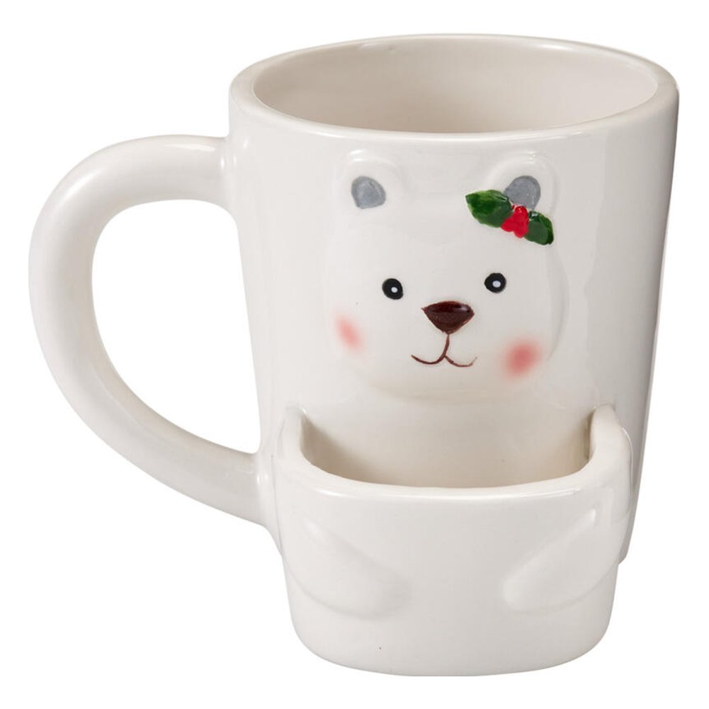 Tazza mug natalizia in ceramica con tasca porta biscotti 250 ml – 1 pezzo, soggetto assortito 4