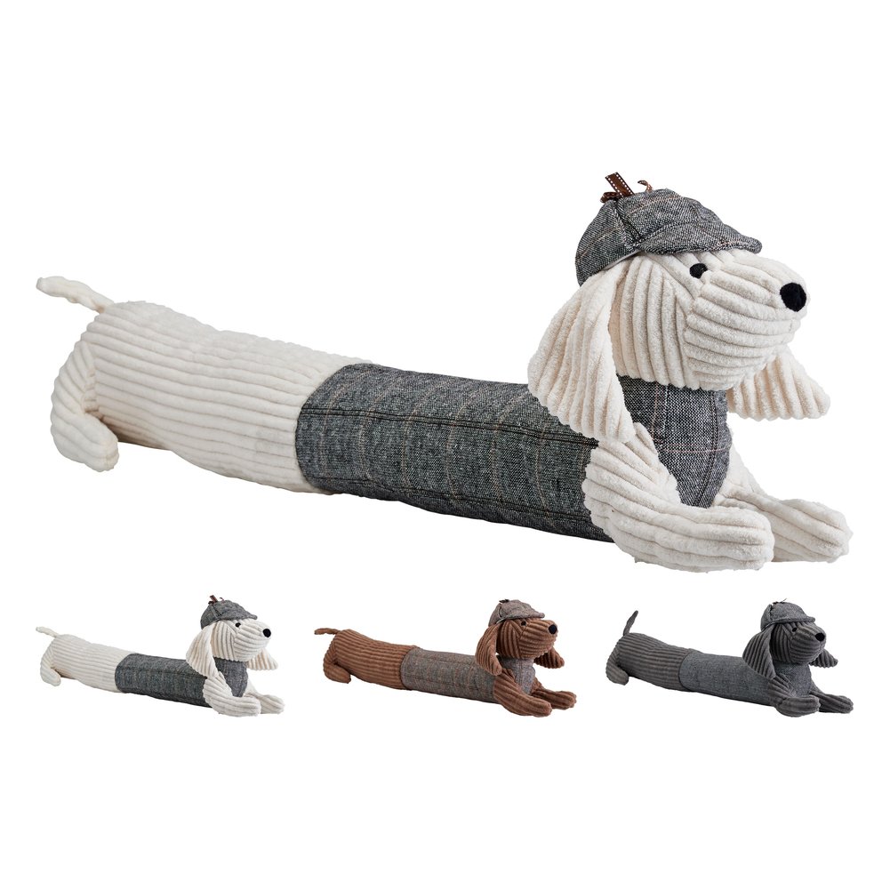 Paraspifferi a forma di cane con cappello in velluto a coste 80 cm – 1 pezzo, colore assortito 1