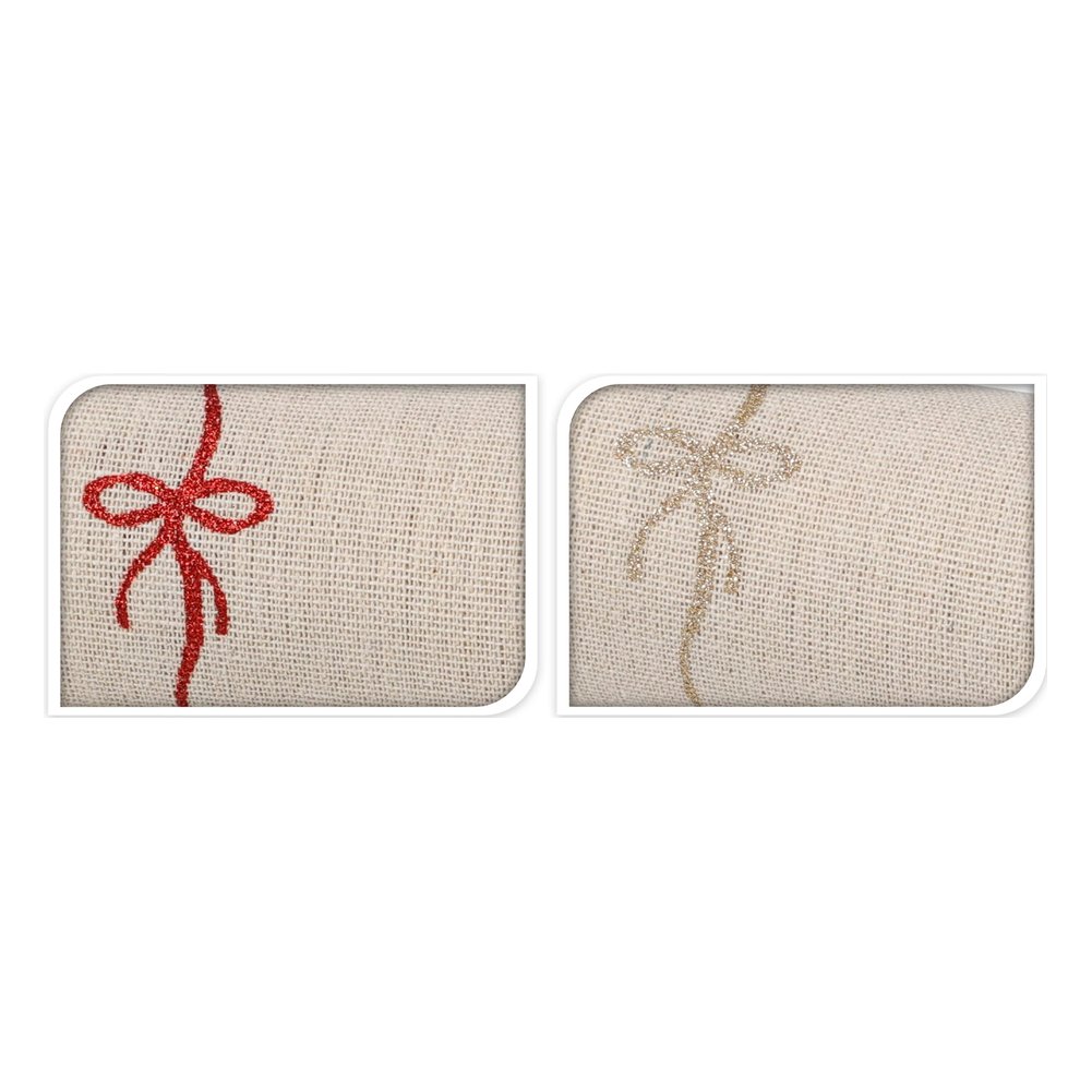 Rotolo tessuto decorativo bianco naturale con fiocchi 28x250 cm – 1 pezzo, colore assortito 2