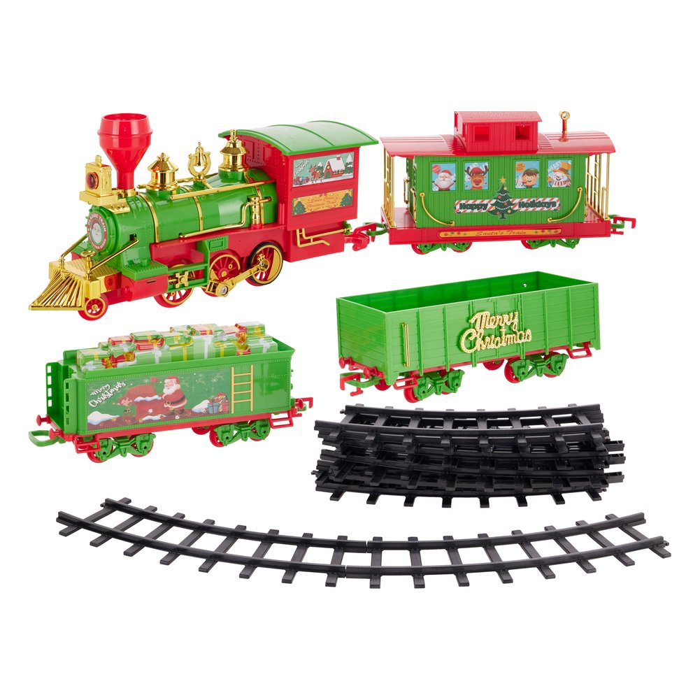 Trenino di Natale con suoni e luci 24 pezzi, pista 505 cm, a batteria 1