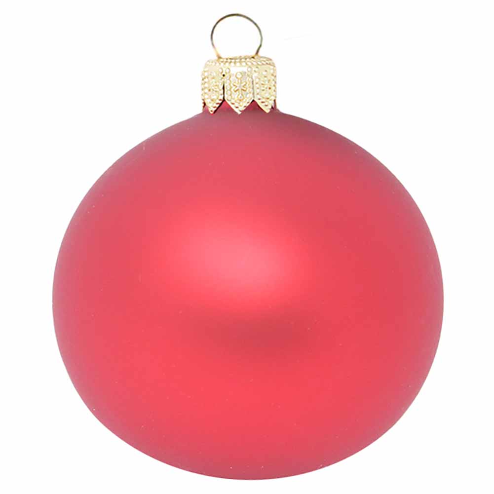 Confezione di 6 palline di Natale in vetro rosso opaco 7cm 2