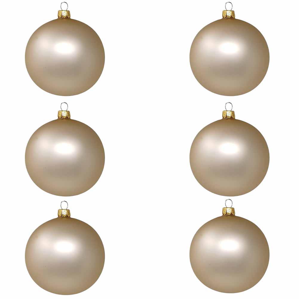 Confezione di 6 palline di Natale in vetro perla opaco 7cm 1