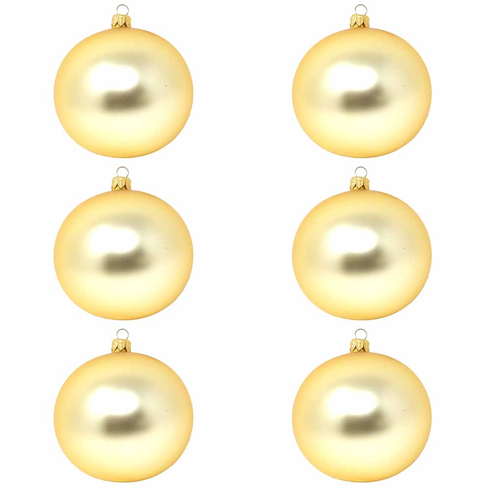 Confezione di 6 palline di Natale in vetro oro opaco 7cm 1