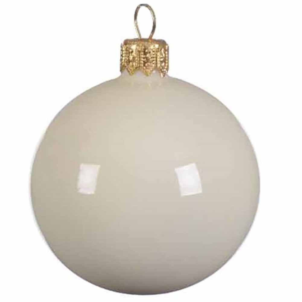 Confezione di 6 palline di Natale in vetro bianco lana smaltato 7cm 2