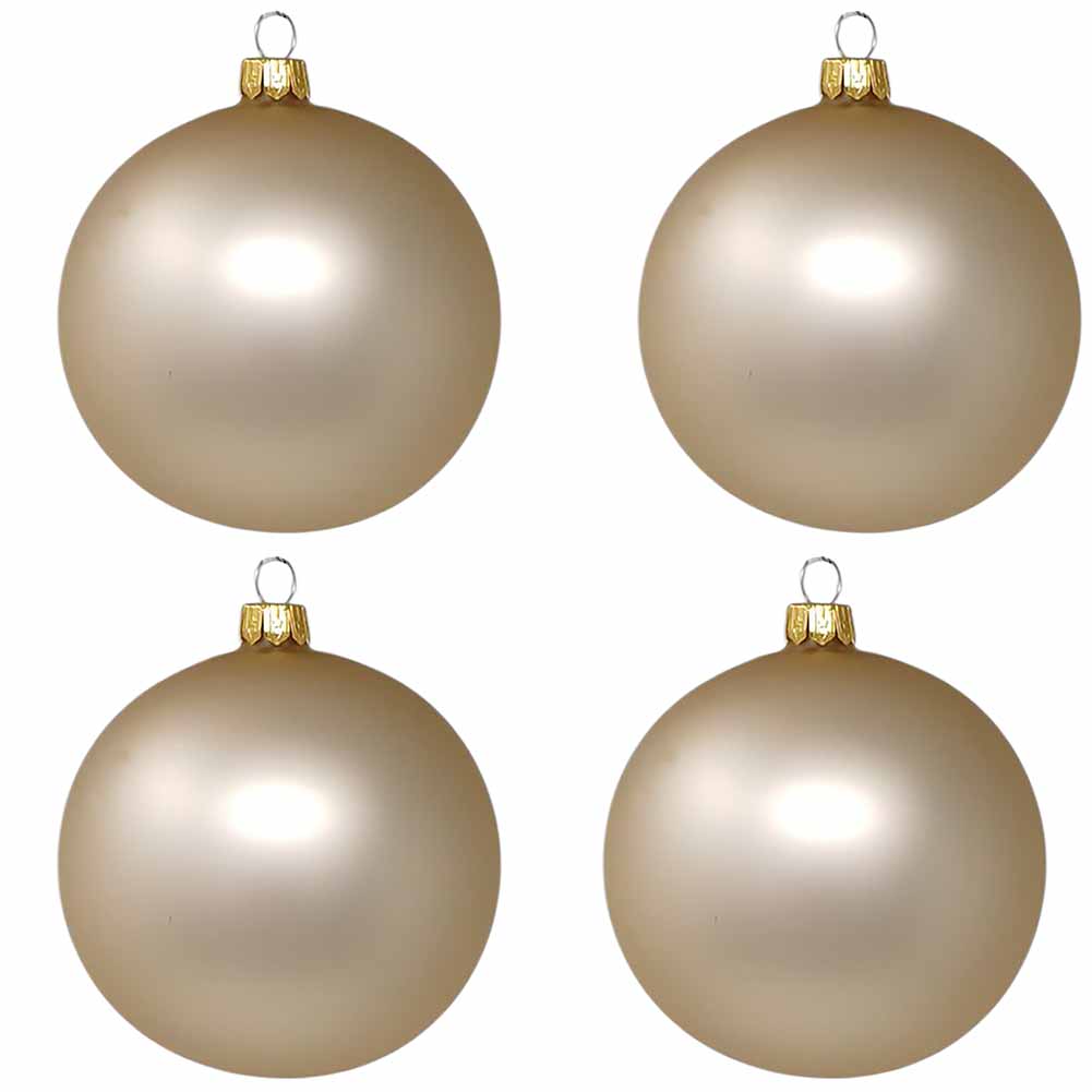 Confezione di 4 palline di Natale in vetro perla opaco 10cm 1