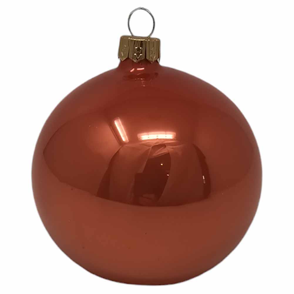 Confezione di 6 palline di Natale in vetro zucca smaltato 6cm 2