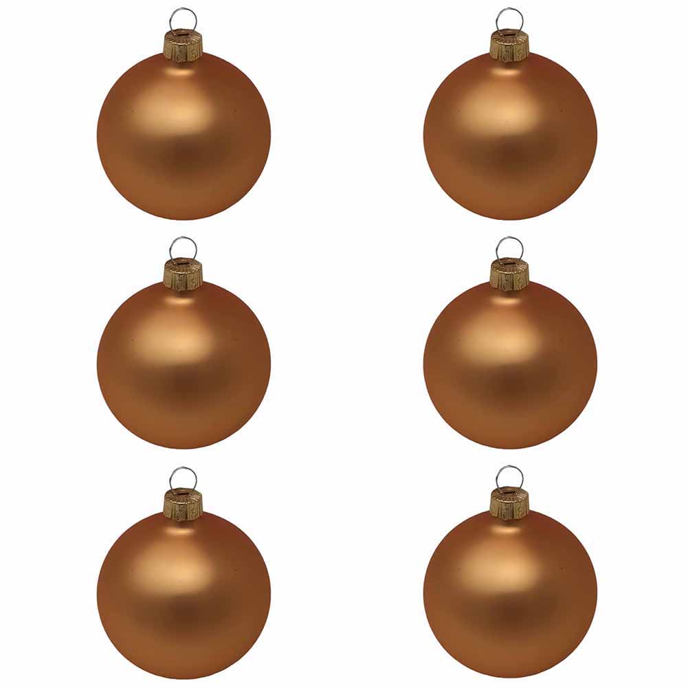 Confezione di 6 palline di Natale in vetro zucca opaco 7cm 1
