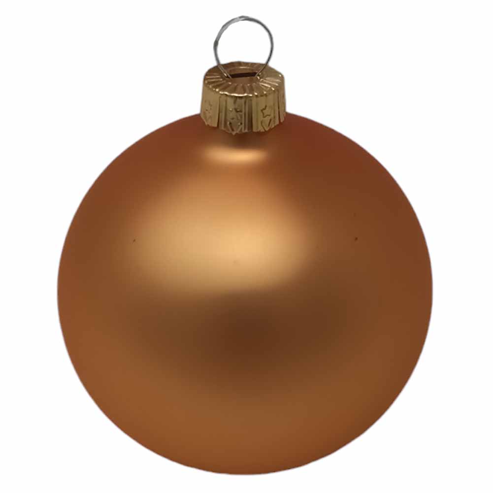 Confezione di 6 palline di Natale in vetro zucca opaco 7cm 2