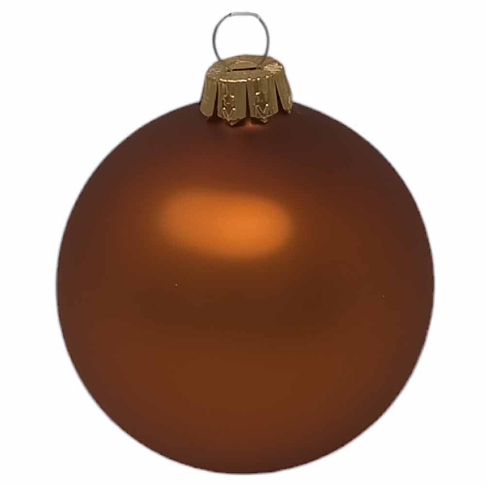 Confezione di 6 palline di Natale in vetro arancio opaco 7cm 2