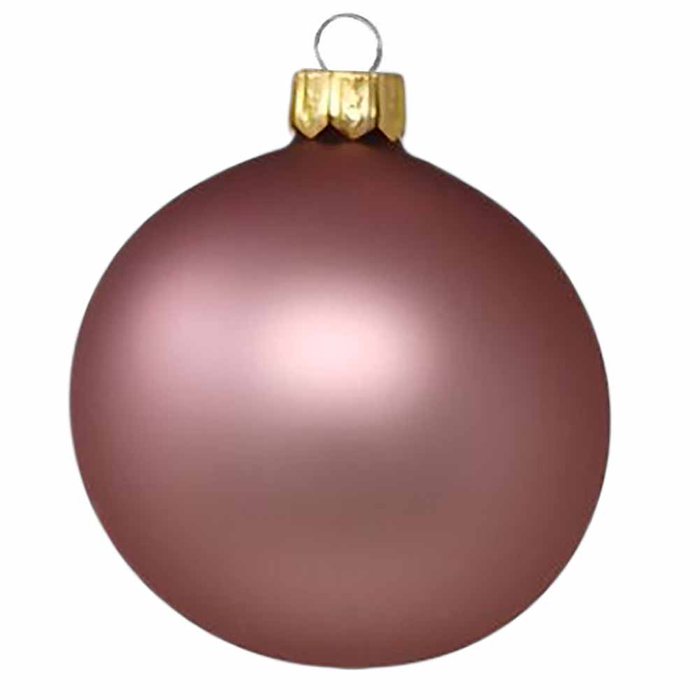 Confezione di 6 palline di Natale in vetro malva opaco 7cm 2